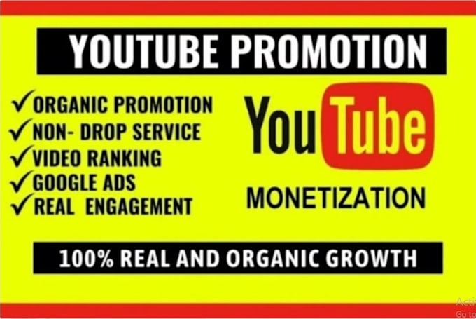 Gig Preview - Do professional and organic top youtube channel promotion