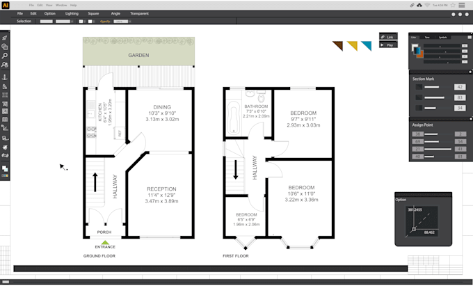 Gig Preview - Do your floor plans in adobe illustrator 2d