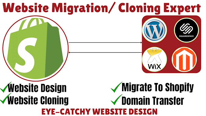 Bestseller - do website migration wix to wordpress magento godaddy to shopify website cloning