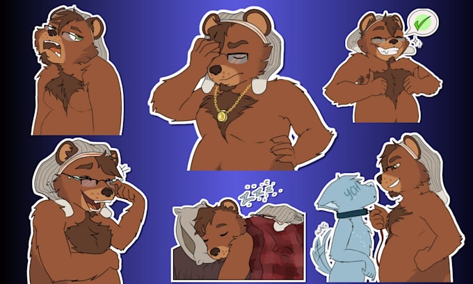 Gig Preview - Do furry sticker pack, furry telegram stickers discord animated stickers fursona