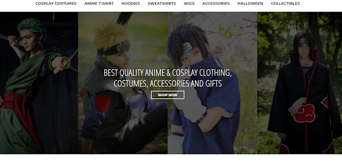 Gig Preview - Design sleek anime website, anime merch, anime logo, anime action figure stores