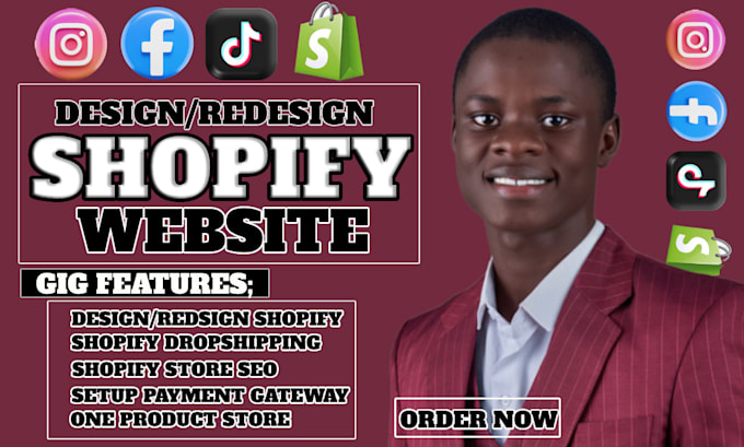 Gig Preview - Set up shopify website redesign shopify store website setup shopify website