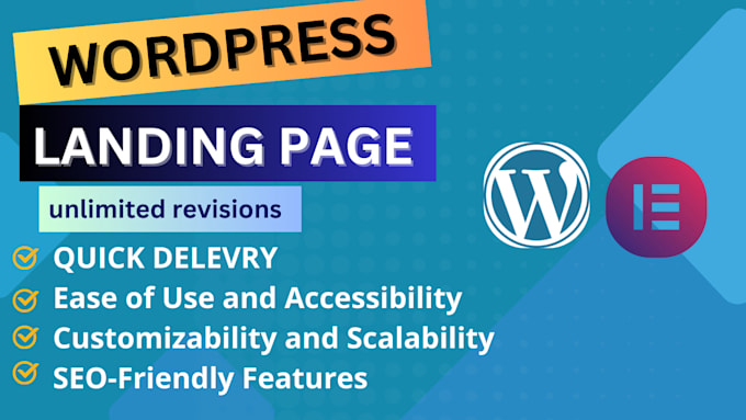 Gig Preview - Design professional landing page for wordpress and mentor