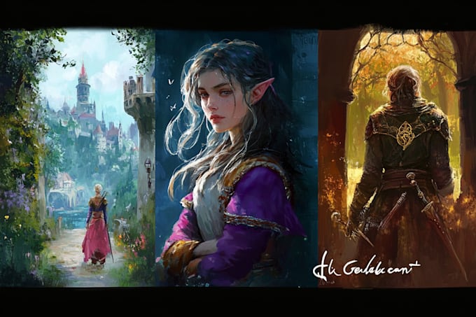 Gig Preview - Fantasy landscapes, character illustration, environment, digital painting