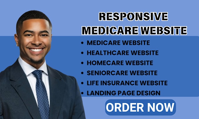 Gig Preview - Design responsive medicare website health care website medicare landing page