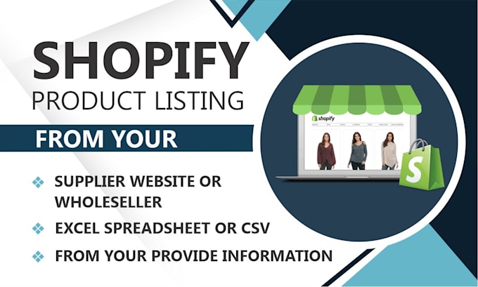 Gig Preview - Do shopify products listing manually to your shopify store