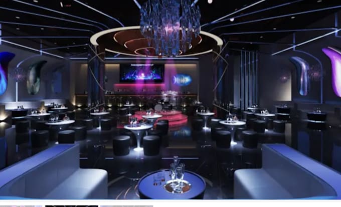 Gig Preview - 3d design lounge,night club,restaurant,3d rendering,3d cafe booth,rest room,mpe