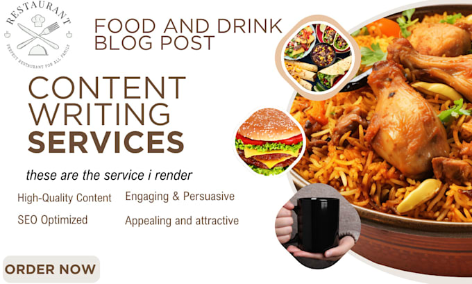 Gig Preview - Write engaging and SEO friendly food blog posts for your restaurant on tumblr