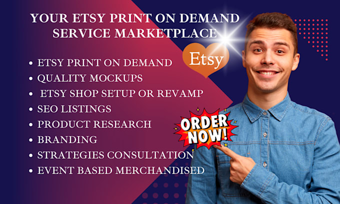 Gig Preview - Do etsy print on demand product design, etsy print on demand, etsy shop setup