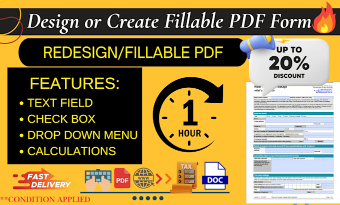 Gig Preview - Design and create interactive fillable PDF forms professionally