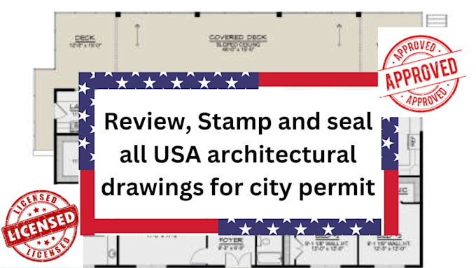 Gig Preview - Review drawing plan mep and provide valid USA stamp with city permit for pe plan