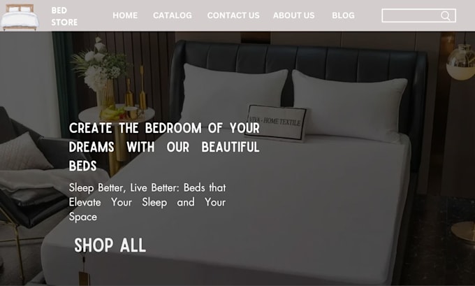 Bestseller - design stunning bed website furniture website pillow shopify mattress website