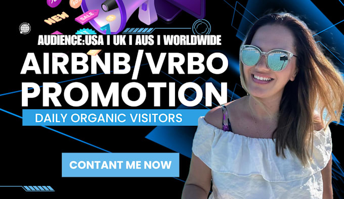 Gig Preview - Airbnb booking promotion airbnb listing vrbo promotion airbnb marketing seo