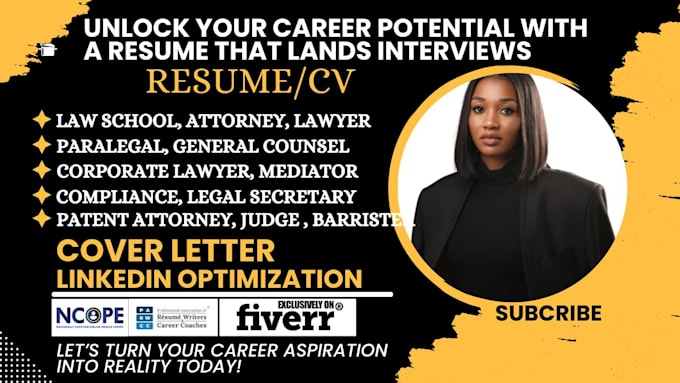 Gig Preview - Write legal, law student paralegal barrister resume litigator judge cv in 8hours