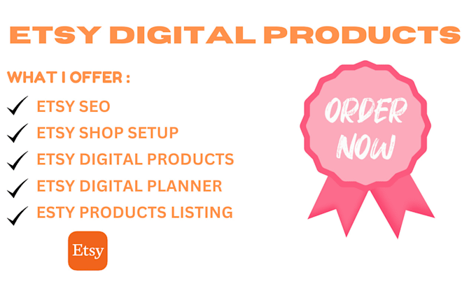 Gig Preview - Do etsy shop setup  digital product esty SEO digital planner