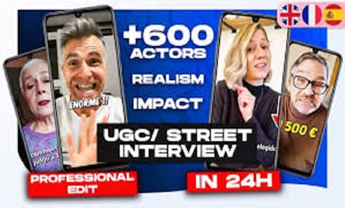 Gig Preview - Conduct ugc street interview using your question for any social media