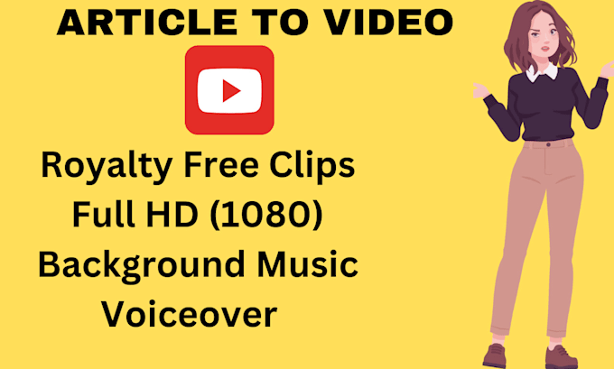 Gig Preview - Create faceless videos or article to videos for youtube and other sites