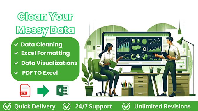 Gig Preview - Clean, format, and visualize your messy data in excel