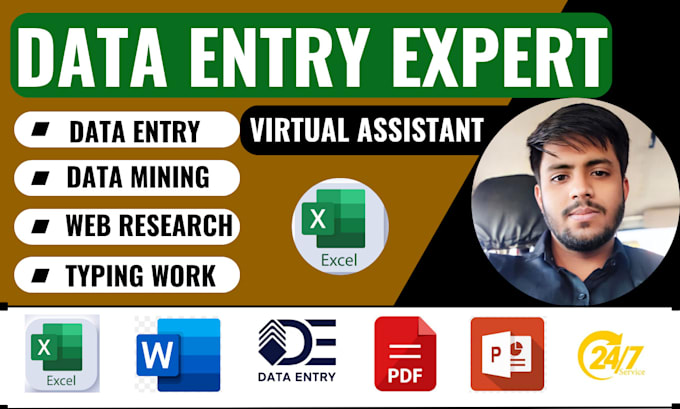 Bestseller - be your virtual assistant for data entry, PDF to excel, copy paste