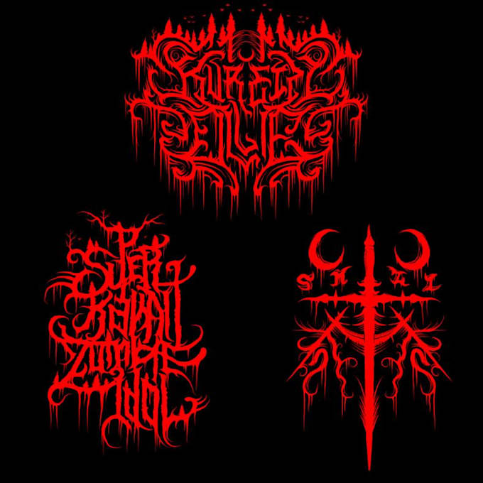 Gig Preview - Costum font hand drawing, death metal, logo design