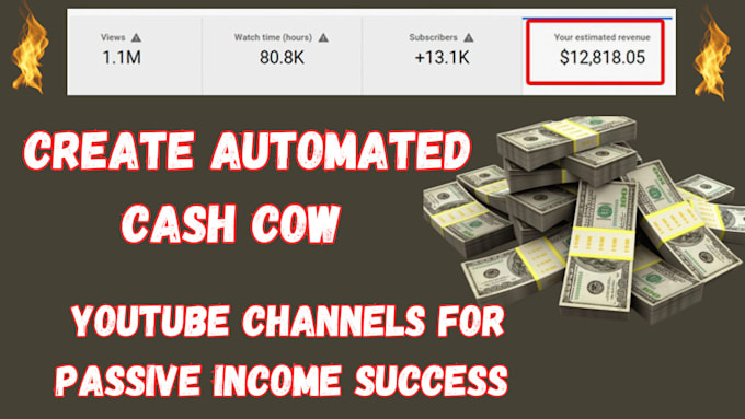 Gig Preview - Do cash cow youtube, cash cow faceless videos to earn 40kusd