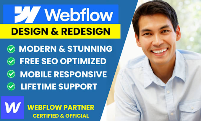 Gig Preview - Develop, design or redesign webflow website, figma to webflow, webflow expert