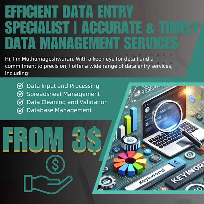 Gig Preview - Do reliable data entry virtual assistance services