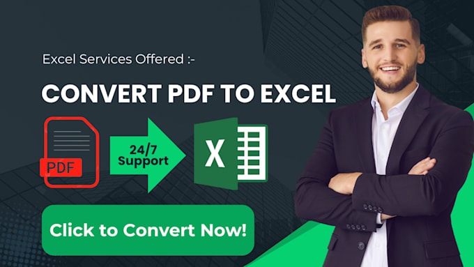 Gig Preview - Convert any files into excel professionally and accurately