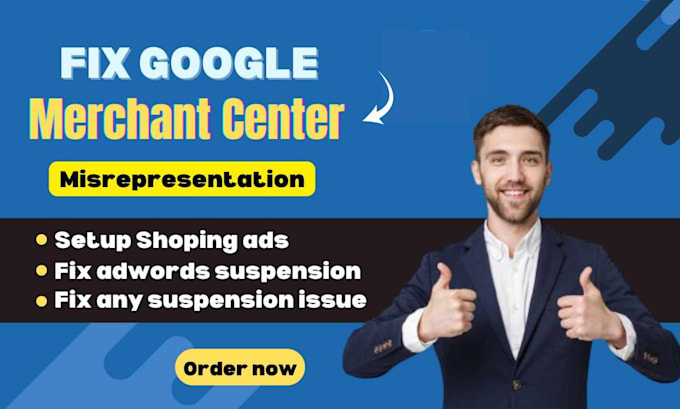 Gig Preview - Fix google marchant suspension and claim website