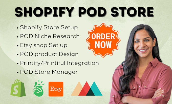 Gig Preview - Be your pod shopify store manger, pod niche research expert, shopify pod