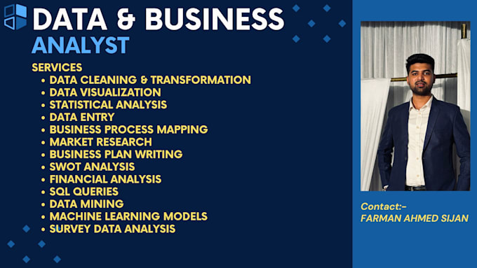 Gig Preview - Be your data analyst business analyst visualization expert