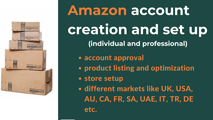 Gig Preview - Create and set up amazon seller account for you