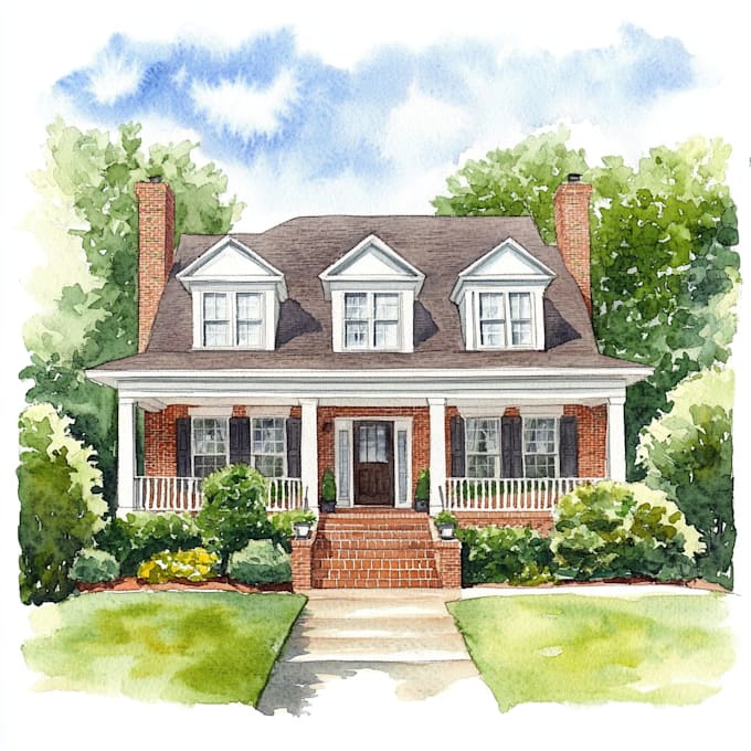 Bestseller - create a hand painted watercolor house portrait of your home