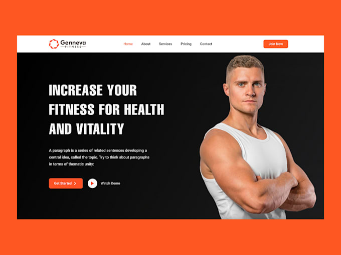 Gig Preview - Design modern fitness website, yoga workout website