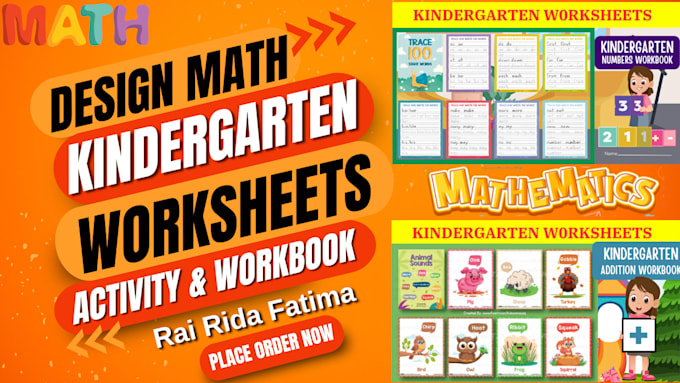 Gig Preview - Design canva math kindergarten worksheets, workbooks, and activity books for you