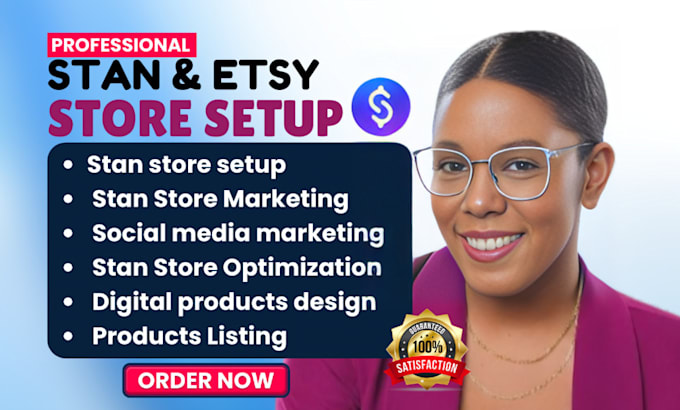 Gig Preview - Setup etsy digital product shop stan store marketing print on demand seo sales