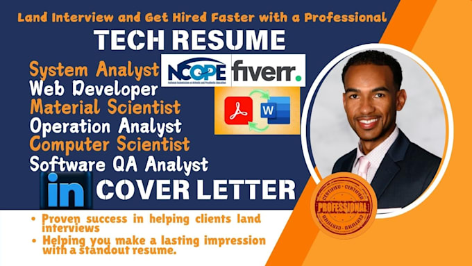 Gig Preview - Create ats optimized resume for software developer, data scientist, analyst cv