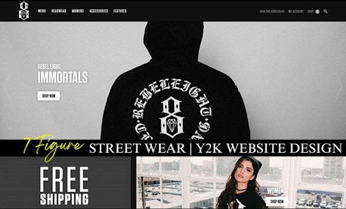 Gig Preview - Design 7figure y2k shopify store streetwear shopify website y2k clothing brand