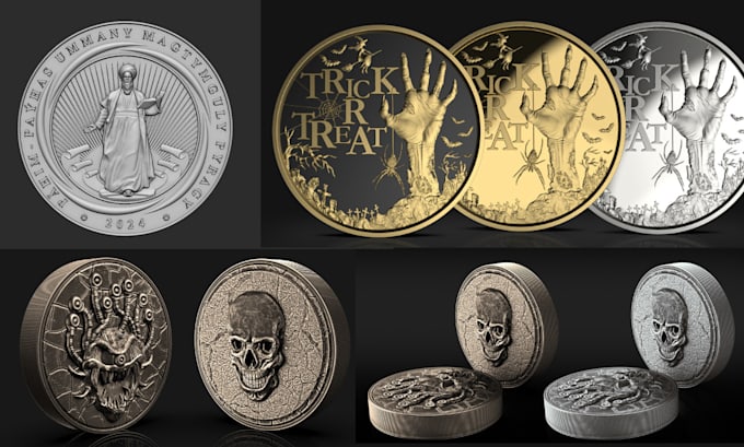 Gig Preview - Sculpt 3d bas relief 3d coin model 3d medallion cnc relief design for 3d print