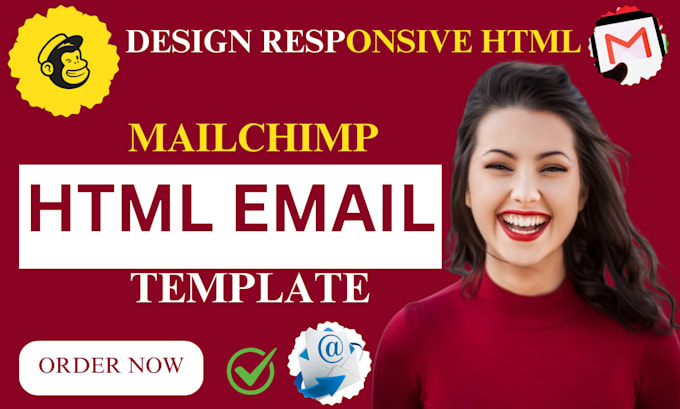 Gig Preview - Design HTML email template mailchimp email template to convert psd, pdf, png