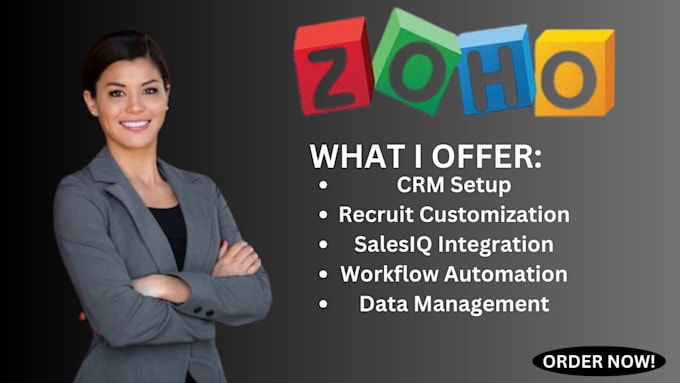 Gig Preview - Setup and customize your zoho crm zoho recruit zoho salesiq