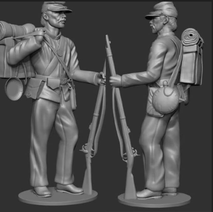 Gig Preview - Do 3d articulated model miniature figure military figure historical figure stl