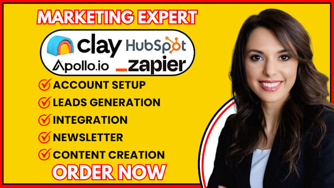 Bestseller - setup clay com workflow hubspot apollo io expert zapier makecom api automation