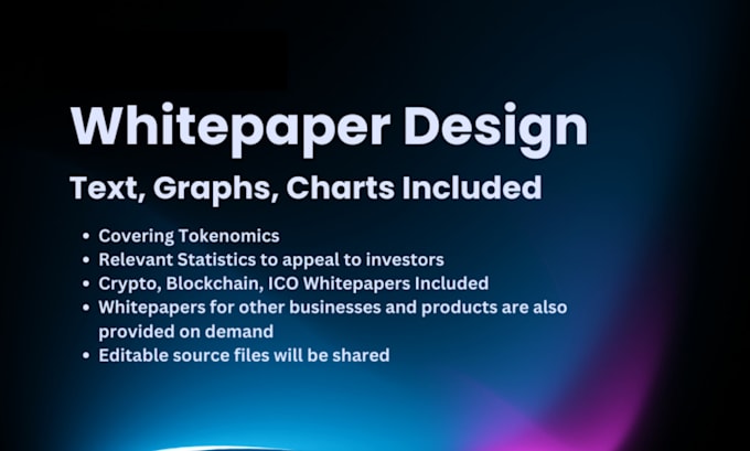 Gig Preview - Do nft and crypto white paper design brochure design white paper case study