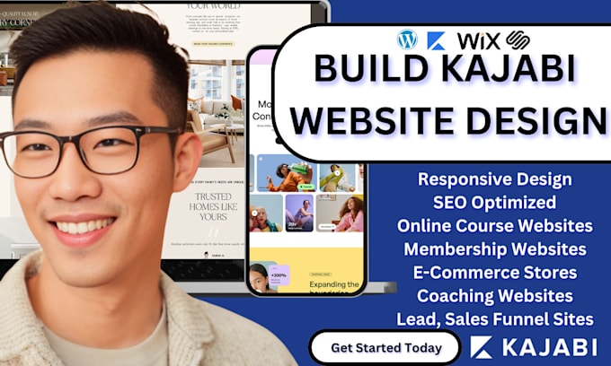 Gig Preview - Kajabi website design sales funnel landing page online course setup kajabi