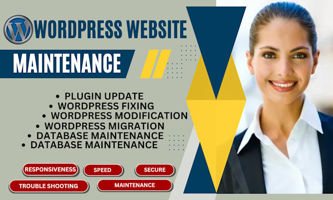 Gig Preview - Do wordpress website maintenance, website support, update, website manager