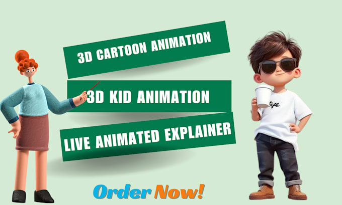 Gig Preview - Create 3d cartoon animation 3d animation video cartoon character and kids anime