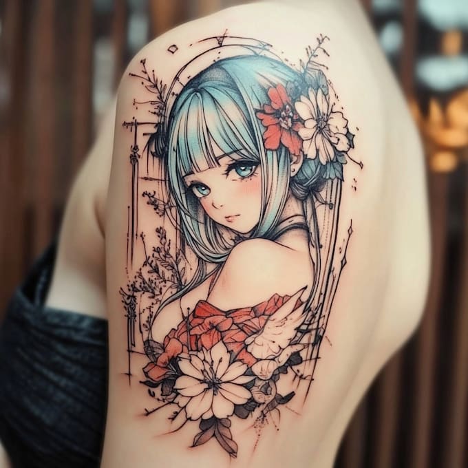 Bestseller - draw tattoo design anime new school realis style