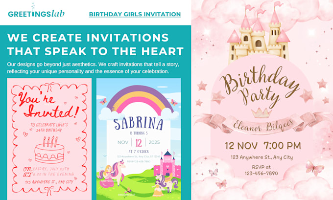 Gig Preview - Design personalized invitation card for your birthday