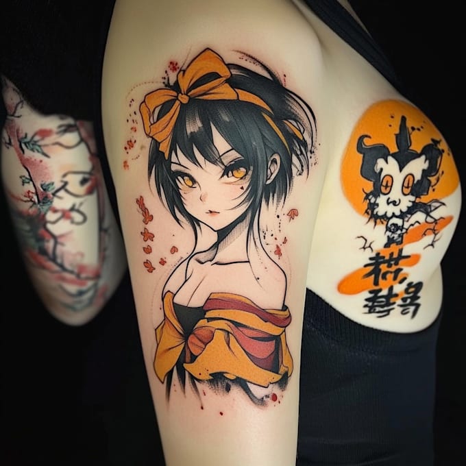 Gig Preview - Make a unique anime tattoo design